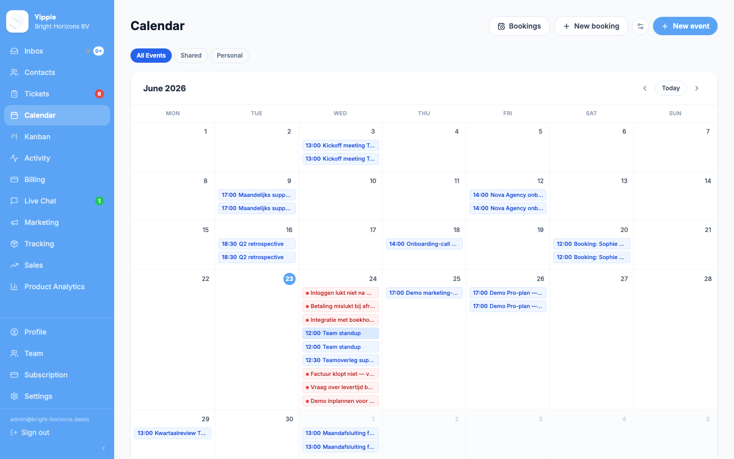 Calendar: bookings that confirm themselves screenshot