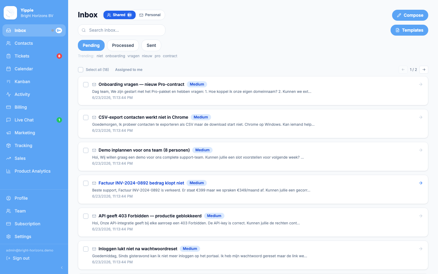Smart Inbox: zero manual write-up screenshot