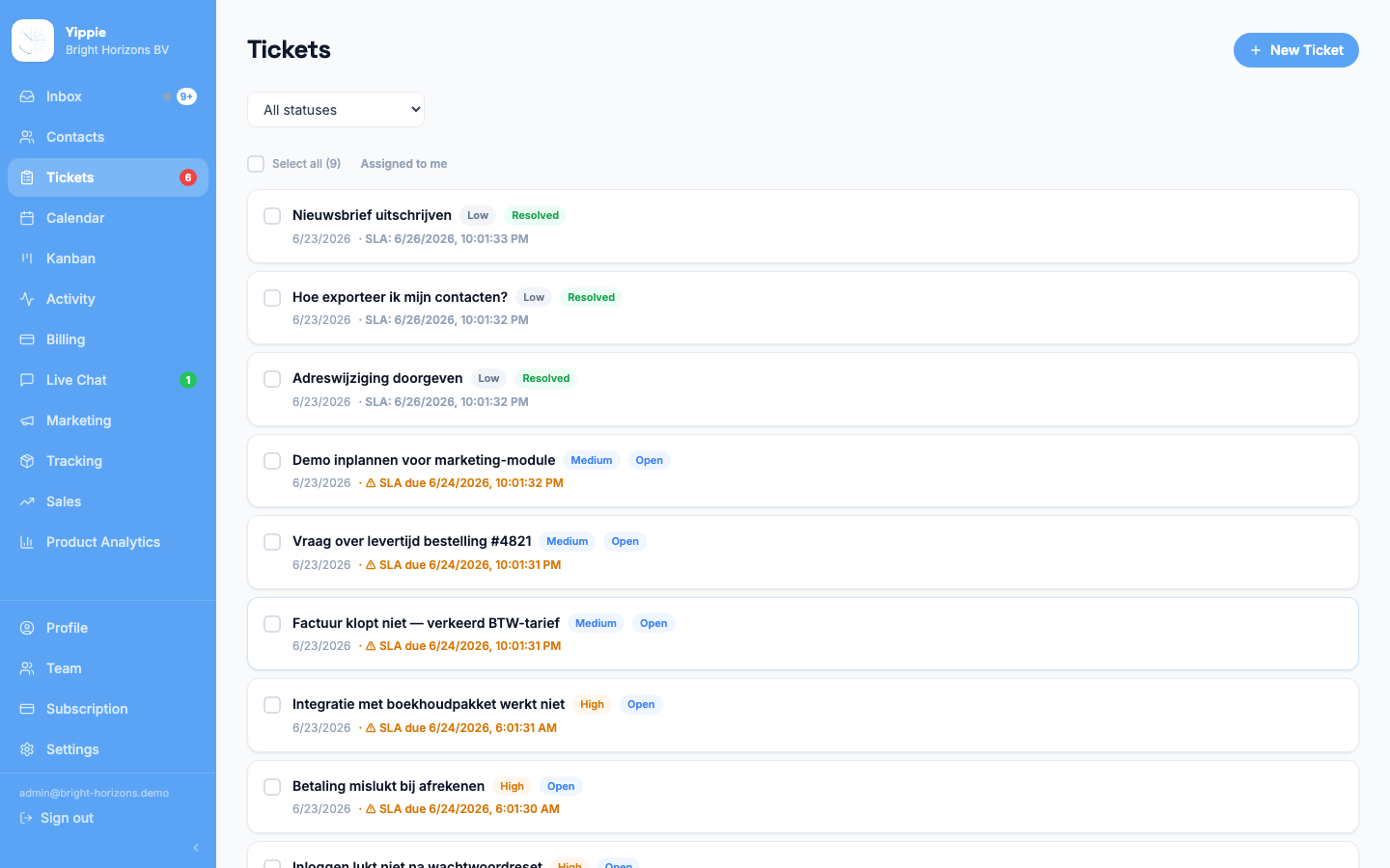 Tickets: track everything, miss nothing screenshot